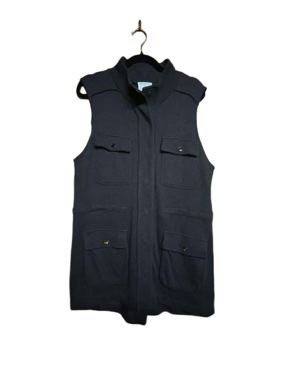 Caslon Utility Vest Size M Black Sleeveless Cargo Pocket Anorak